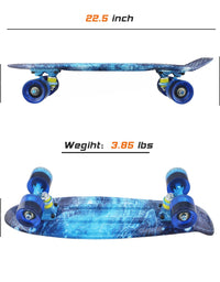 Skateboards Complete 22 Inch Mini Cruiser Retro Skateboard for Kids Boys Youths Beginners
