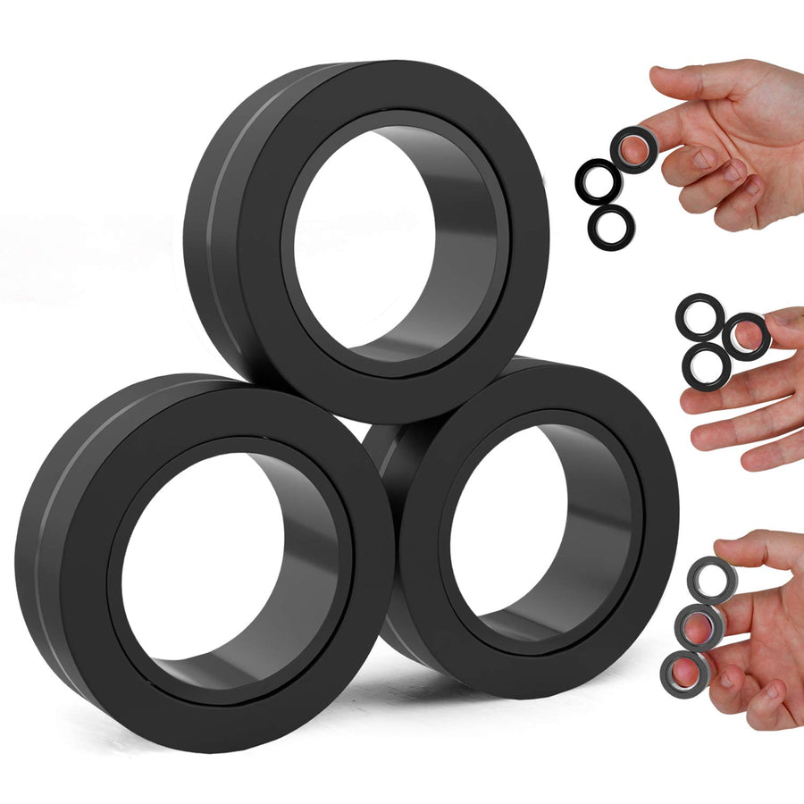 BunMo Fidget Toys - Magnetic Fidget Rings Fidget Toy. The Fidget Ring Spins, Connects, and Separates, Making Ideal Stress Toys and Sensory Toys. Fidget Magnets Make Ideal Stocking Stuffers.