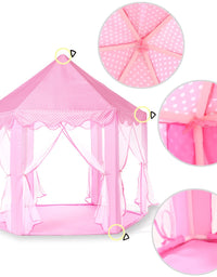 Monobeach Princess Tent Girls Large Playhouse Kids Castle Play Tent with Star Lights Toy for Children Indoor and Outdoor Games, 55'' x 53'' (DxH)
