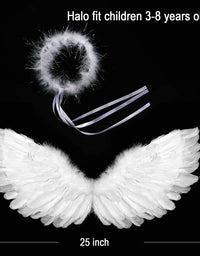 Angel Wings and Halo Adult White Angel Wings for Kids for Adult Children Feather Angel Wing for Women
