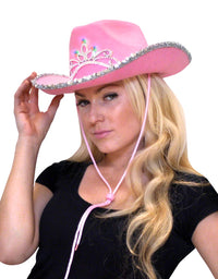 Light Up Country Western Pink Cowgirl Hat
