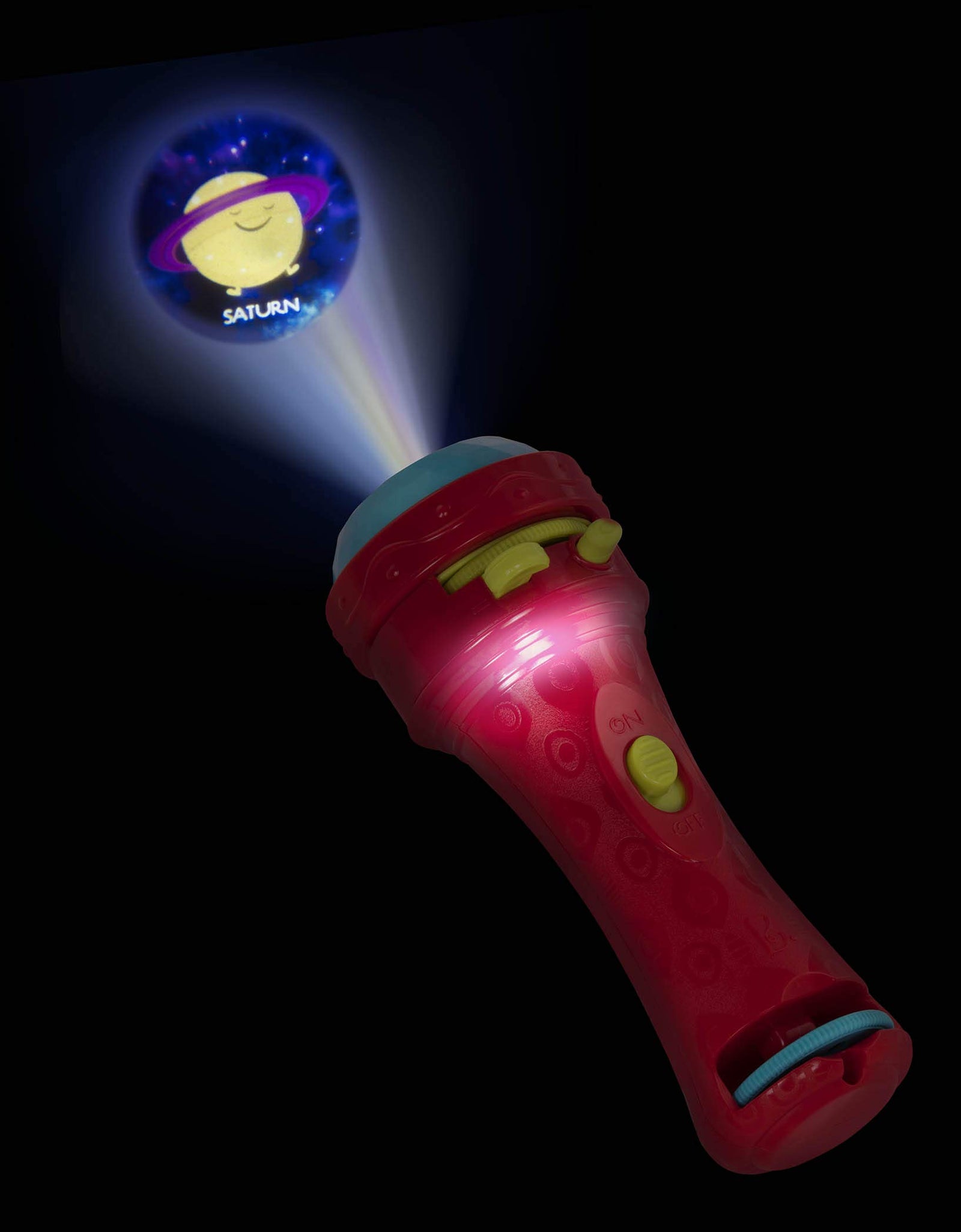 B. toys – Light Me To The Moon – Children’S Projector Flashlight with Image Reels That Make Everything Cosmic & Bright, Red