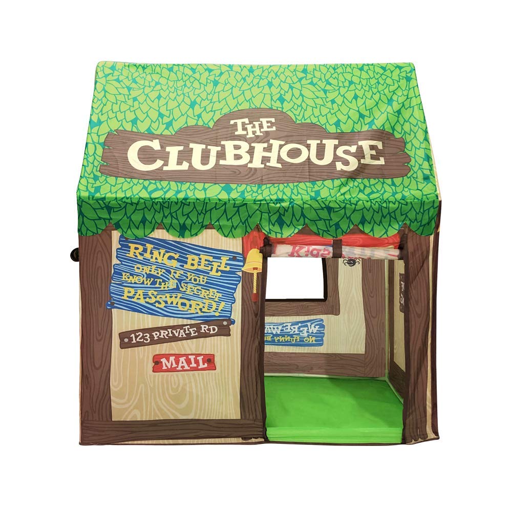 Swehouse Clubhouse Tent Kids Play Tents for Boys School Toys for Indoor and Outdoor Games Children Playhouse with Roll-up Door and Windows