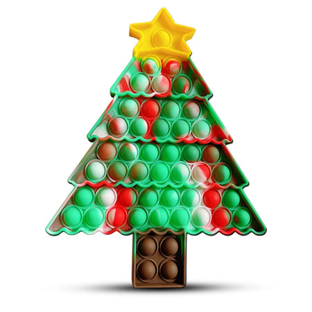GUARDMAN Christmas Pop-It Fidget Toy Tree Poppit Stocking Stuffer Xmas Present Kids Adults Children Popper Fun Push Game Stress Relief Santa Elves Ornament Popit Gift Poppet Sensory