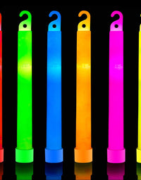 32 Ultra Bright 6 Inch Large Glow Sticks - Chem Light Sticks with 12 Hour Duration - Camping Glow Sticks - Glowsticks for Parties and Kids (Colorful)
