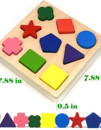 GYBBER&MUMU Wooden Preschool Colorful Shape Puzzle
