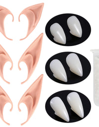 HLenyoy Vampire Teeth Fangs Elf Ears for Cosplay Costume Accessory Halloween Party Favors

