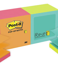Post-it Pop-up Notes, 3 in x 3 in, 12 Pads, America's #1 Favorite Sticky Notes, Cape Town Collection, Bright Colors, Clean Removal, Recyclable (R330-N-ALT)
