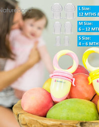 NatureBond Baby Food Feeder/Fruit Feeder Pacifier (2 Pack) - Infant Teething Toy Teether | Includes Additional Silicone Sacs
