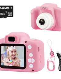 ASIUR Digital Camera for Kids, 1080P FHD Kid Digital Video Camera Children Camera with 32GB SD Card for 3-10 Years Girls
