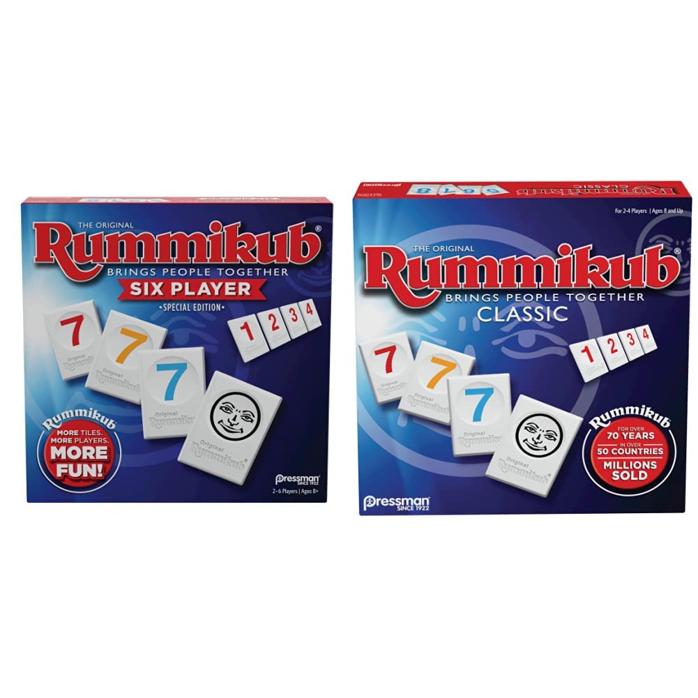 Rummikub Six Player Edition - The Classic Rummy Tile Game - More Tiles and More Players for More Fun! by Pressman , Blue