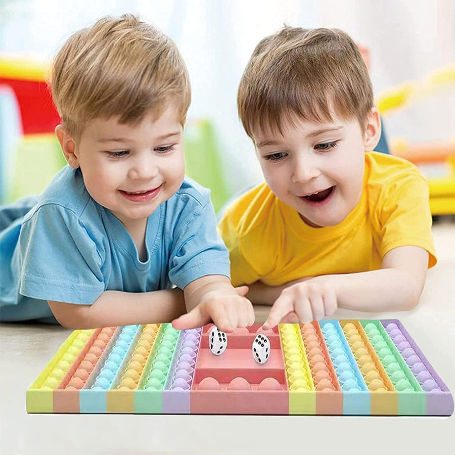 bvcat Big Size Pop Game Fidget Toy with Dice, Jumbo Macaron Chess Board Push Bubble Sensory Toys for Parent-Child Time, Its for Kids and Adults