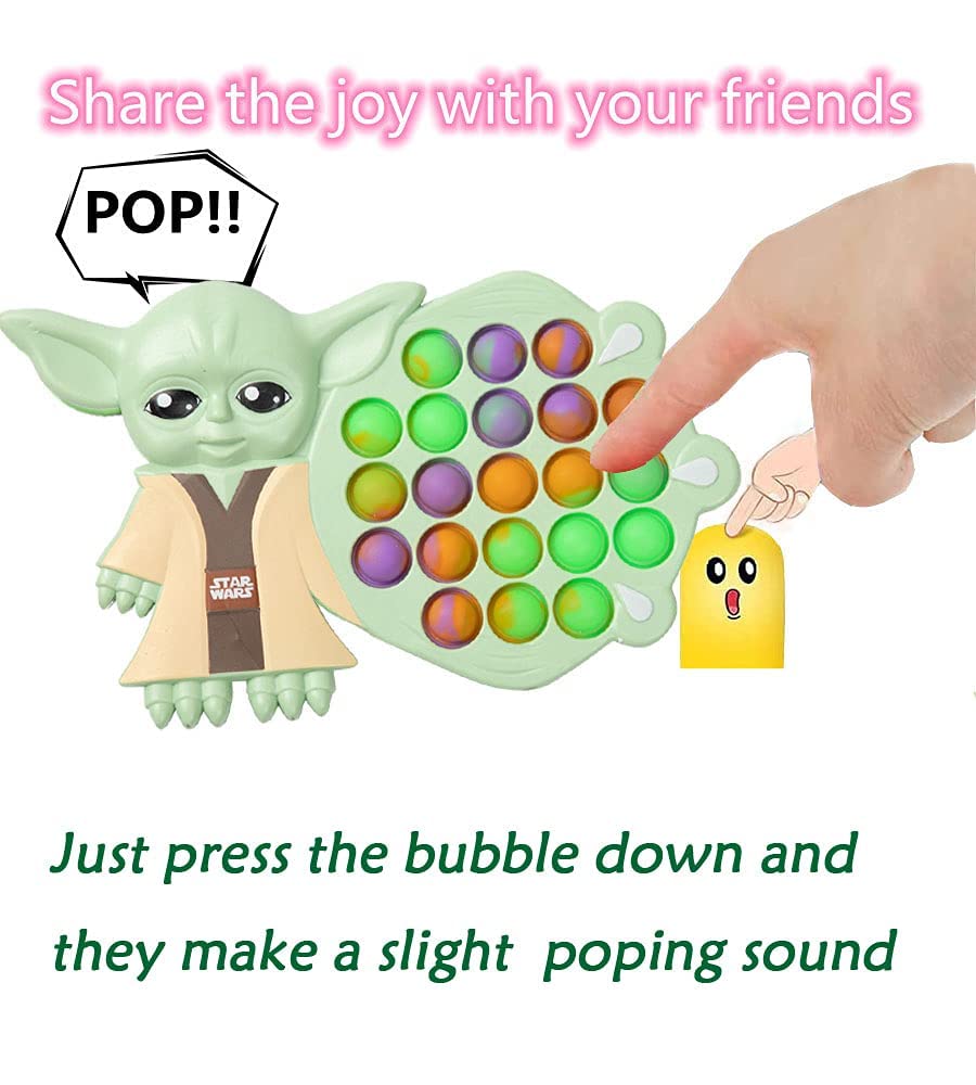 Baby Yoda Fidget Toy Cute Yoda Fidget Toy Pop Bubble Reduce Stress and Anxiety Specially for Kids and Adults (YODA-1PCS)