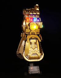 LED Light for Lego 76191 Infinity Gauntlet Collectible Building Kit, Decoration Lights for Thanos Hand Gauntlet Model, Remote Control DIY Lighting for Infinity Stones,Pack Without Building Block
