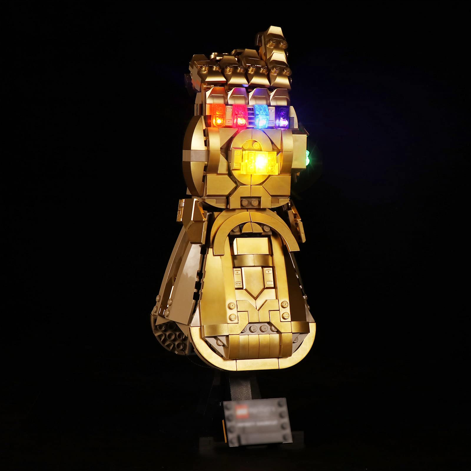 LED Light for Lego 76191 Infinity Gauntlet Collectible Building Kit, Decoration Lights for Thanos Hand Gauntlet Model, Remote Control DIY Lighting for Infinity Stones,Pack Without Building Block