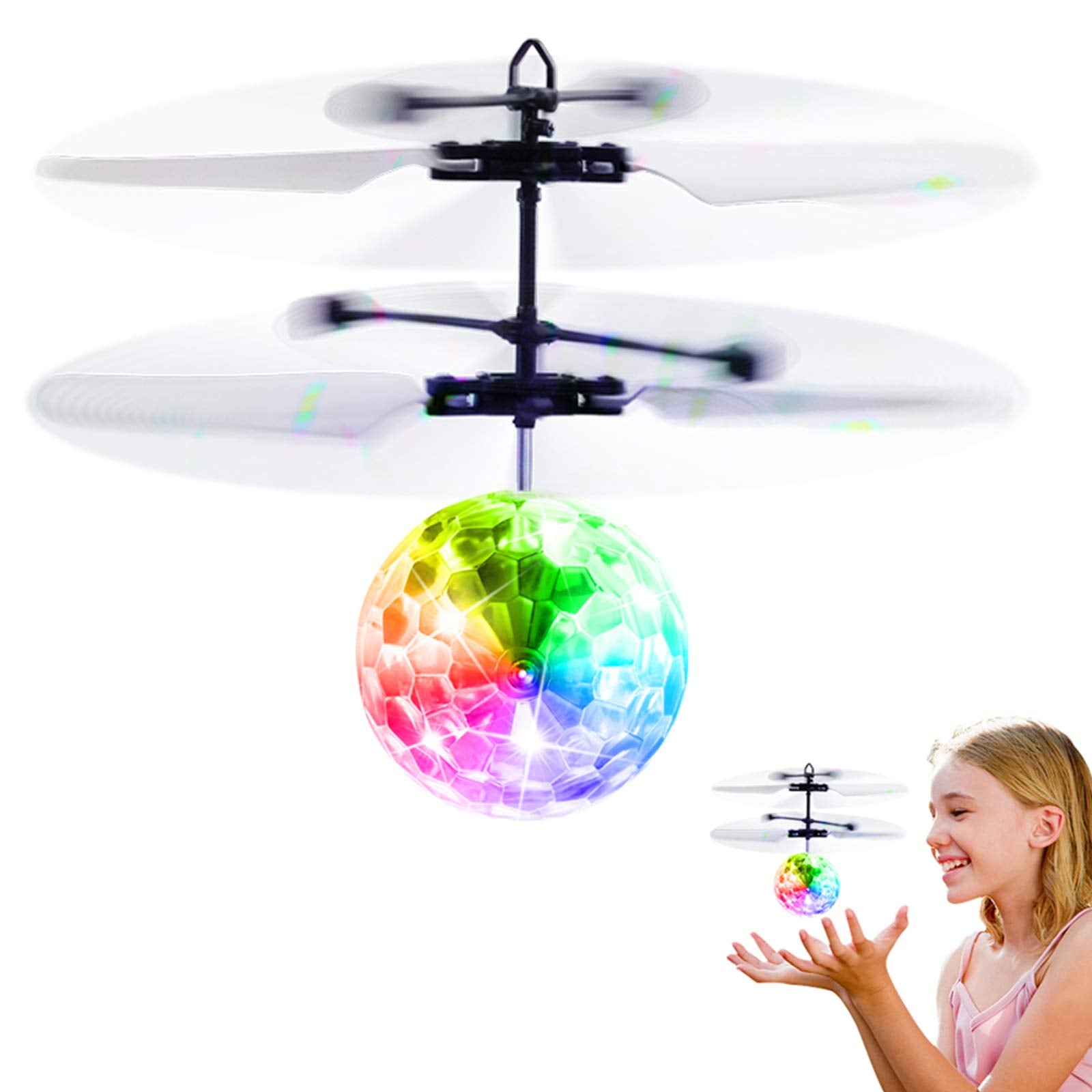 Betheaces Flying Ball Toys, RC Toy for Kids Boys Girls Gifts Rechargeable Light Up Ball Drone Infrared Induction Helicopter with Remote Controller for Indoor and Outdoor Games