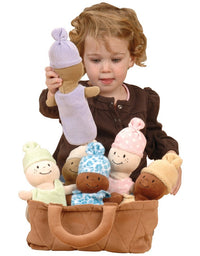 Basket of Babies Creative Minds Plush Dolls, Soft Baby Dolls Set, 6 Piece Set for All Ages
