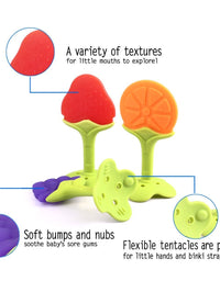 Teething Toys (5 Pack) - Tinabless Infant Teething Keys Set, BPA-Free, Natural Organic Freezer Safe for Infants and Toddlers, Silicone Baby Teethers
