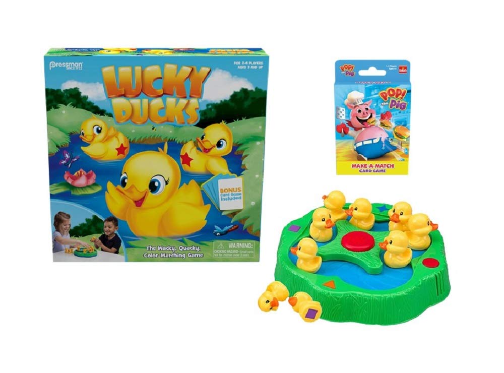 Pressman Lucky Ducks -- The Memory and Matching Game that Moves, 5"