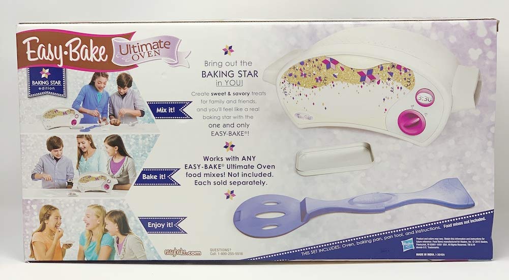 Easy Bake Oven Easy Bake Ultimate Oven Baking Bundle Baking Star Edition + Larger Size 13.8 Oz. Easy Bake 3-Pack Refill Mixes (Pizza, Whoopie Pies and Red Velvet & Strawberry Cakes) + Mini Whisk
