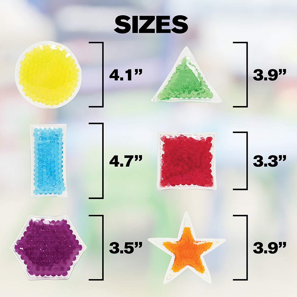 Sensory Water Beads Toy for Kids 6 Pack, Shapes Learning Toy for Toddlers, Fidget Stress Balls for Autism/ Anxiety Relief for Adults,Bean Bags Great for Cornhole Tossing Carnival Backyard Outdoor Game