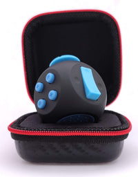 PILPOC theFube Fidget Cube - Premium Quality Fidget Cube with Exclusive Protective Case, Stress Cube, Stress Relieve Toy, Reduce Anxiety, for ADHD, OCD, Autism (Black & Light Blue)
