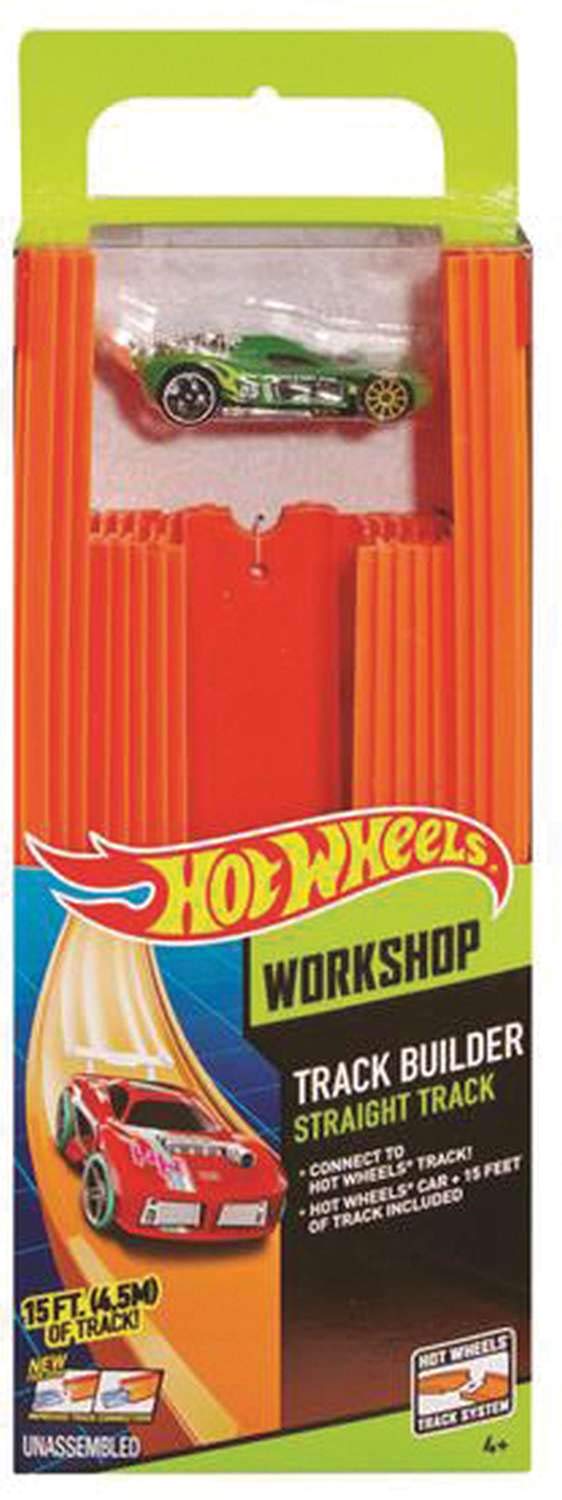 Hot Wheels Track Builder Straight Track with Car 15 Feet [Styles May Vary]