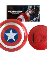 Captain America 12" Shield + Blue Cape Cosplay Set, Cartoon Superhero Dress up Costumes Suit, Plastic Shield + Satin Cape, for Kids Boy Role Play Toy
