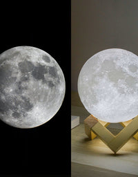 Mydethun Moon Lamp Moon Light Night Light for Kids Gift for Women USB Charging and Touch Control Brightness Warm and Cool White Lunar Lamp (5.9 inch)

