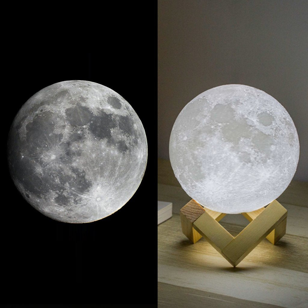 Mydethun Moon Lamp Moon Light Night Light for Kids Gift for Women USB Charging and Touch Control Brightness Warm and Cool White Lunar Lamp (5.9 inch)