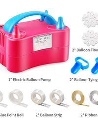 Balloon Pump Electric, Keaibuding Balloon Air Pump Dual Nozzle Balloon Inflator Blower with Balloon Arch Strip Kit for Party Supplies Baby Shower Decorations
