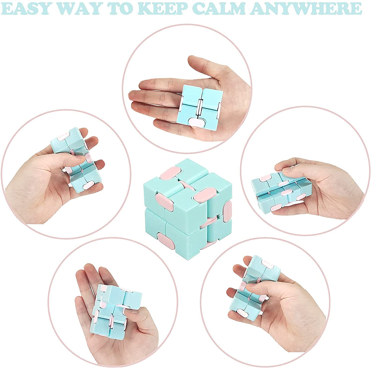 RURING 30pcs Fidget Toys Sensory Fidget Toys Set Fidget Toys Set Tangle Fidget Toys Anti-Anxiety Tools and Special Toys Fidget Toys Relieves Stress Squeeze Toy for Birthday Party Rainbow Colors