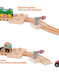 Orbrium Toys 68 Pcs Wooden Train Track Expansion Pack Compatible with Thomas Wooden Train, Brio, Thomas The Tank Engine
