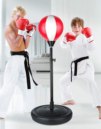 KMUYSL Punching Bag for Kids, Boxing Bag Set for Age 5,6,7,8,9,10, Height Adjustable Punching Bag Incl Boxing Gloves, Best Toy Gift for Boys
