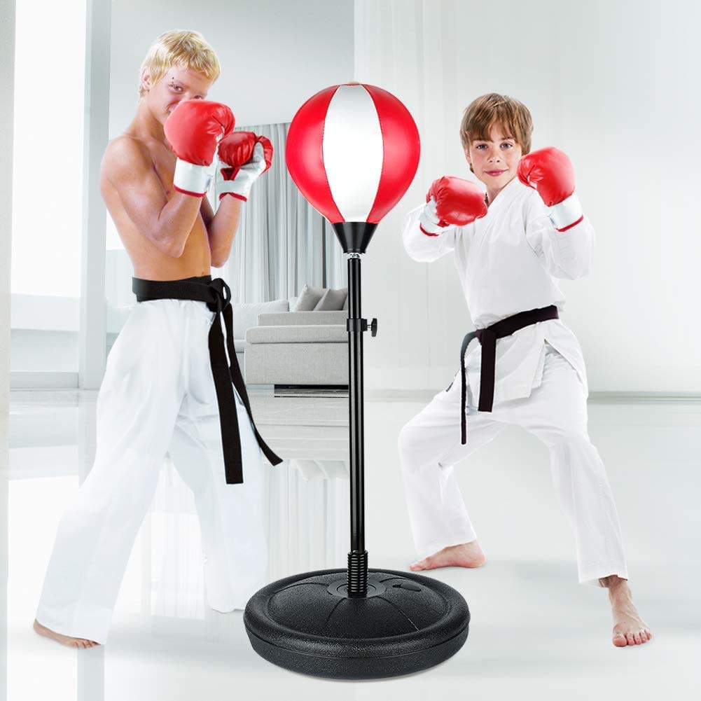 KMUYSL Punching Bag for Kids, Boxing Bag Set for Age 5,6,7,8,9,10, Height Adjustable Punching Bag Incl Boxing Gloves, Best Toy Gift for Boys