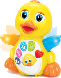 JOYIN Baby Musical Toy Dancing Walking Yellow Duck Baby Toy with Music and LED Lights, Infant Light Up Toys, Activity Center for Toddlers, Baby Learning Development Toy
