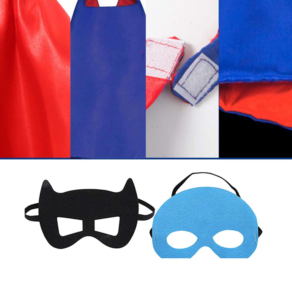 RioRand Kids Dress Up 5PCS Superhero Capes Set and Slap Bracelets for Boys Costumes Birthday Party Gifts