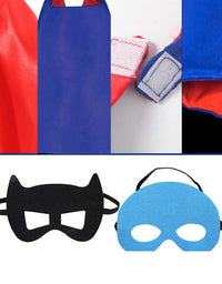 Kids Dress Up 4PCS Superhero Capes Set and Slap Bracelets forGirls Costumes Birthday Party Gifts
