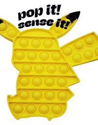 Boxgear Pikachu Fidget Toy Pop Pop– Pop Fidget Toy for Kids and Adults – Stress Relief Fidget – Anti Stress Squeeze Toy - Animal Silicone Fidget Blocks – Lightweight and Durable
