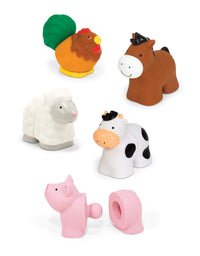 Melissa & Doug Pop Blocs Farm Animals Educational Baby Toy - 10 Linkable Pieces
