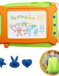 Wellchild Magnetic Drawing Board for Toddlers,Travel Size Toddlers Toys A Etch Toddler Sketch Colorful Erasable with One Carry Bag Magnet Pen and Three Stampers
