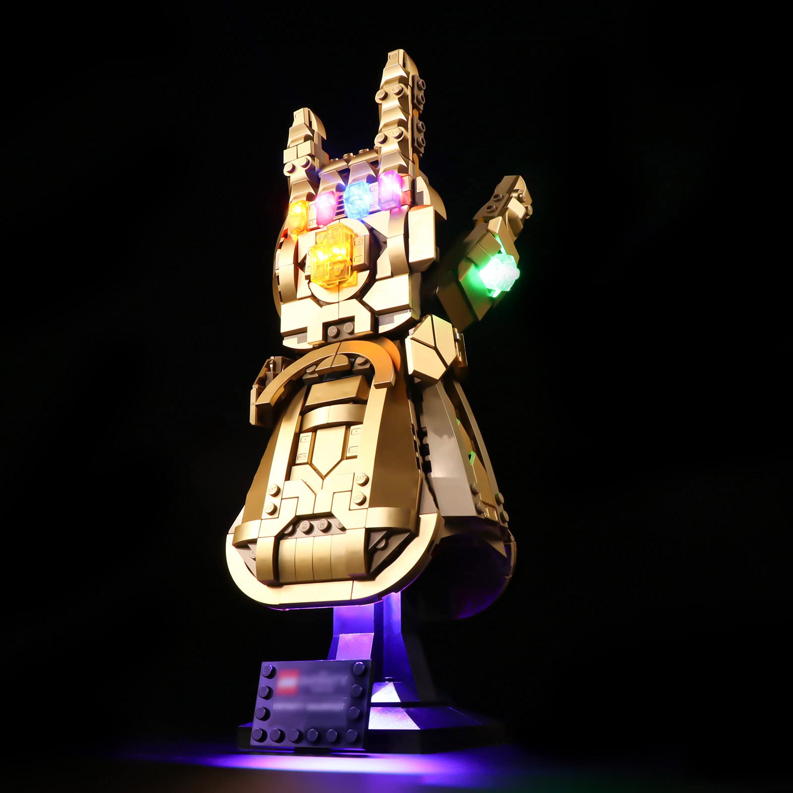 LED Light for Lego 76191 Infinity Gauntlet Collectible Building Kit, Decoration Lights for Thanos Hand Gauntlet Model, Remote Control DIY Lighting for Infinity Stones,Pack Without Building Block