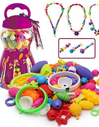 Happytime Snap Pop Beads Girls Toy 180 Pieces DIY Jewelry Marking Kit Fashion Fun for Necklace Ring Bracelet Art Kids Crafts Birthday Fun Gifts Toys for 3, 4, 5, 6, 7 ,8 Year Old Kids Girls
