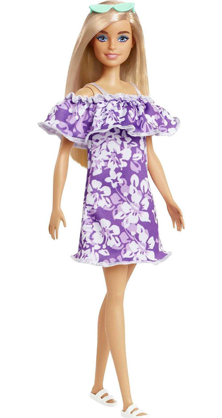Barbie Loves The Ocean Beach-Themed Doll (11.5-inch Blonde), Made from Recycled Plastics, Wearing Fashion & Accessories, Gift for 3 to 7 Year Olds