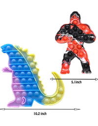 QDASZZ 2Pcs Big Size Godzilla vs King Kong Push Pop Fidget Toys,Autism Special Needs Stress Reliever - Great for The Old and The Young (C-03)
