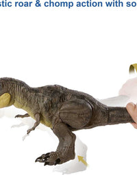 Jurassic World Stomp ‘N Escape Tyrannosaurus Rex Figure Camp Cretaceous Dinosaur Escape Toy with Stomping Movements, Movable Joints, Authentic Deco, Kids Gift Ages 4 Years & Up
