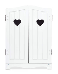 Melissa & Doug Mine to Love Wooden Play Armoire Closet for Dolls, Stuffed Animals - White (17.3”H x 12.4”W x 8.5”D Assembled)
