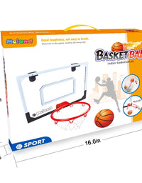 Meland Indoor Mini Basketball Hoop Set for Kids - Basketball Hoop for Door with 4 Balls & Complete Basketball Accessories - Basketball Toy Gifts for Kids Boys Teens
