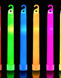 32 Ultra Bright 6 Inch Large Glow Sticks - Chem Light Sticks with 12 Hour Duration - Camping Glow Sticks - Glowsticks for Parties and Kids (Colorful)
