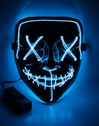 MeiGuiSha LED Halloween Light Up Purge Mask Women,Halloween Scary Cosplay Purge Mask LED for Festival Padrties
